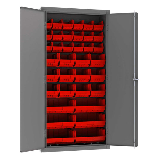 Durham 3602-BLP-36-1795 CABINET, 14 GAUGE, 36 RED BINS , 36 X 18 X 72