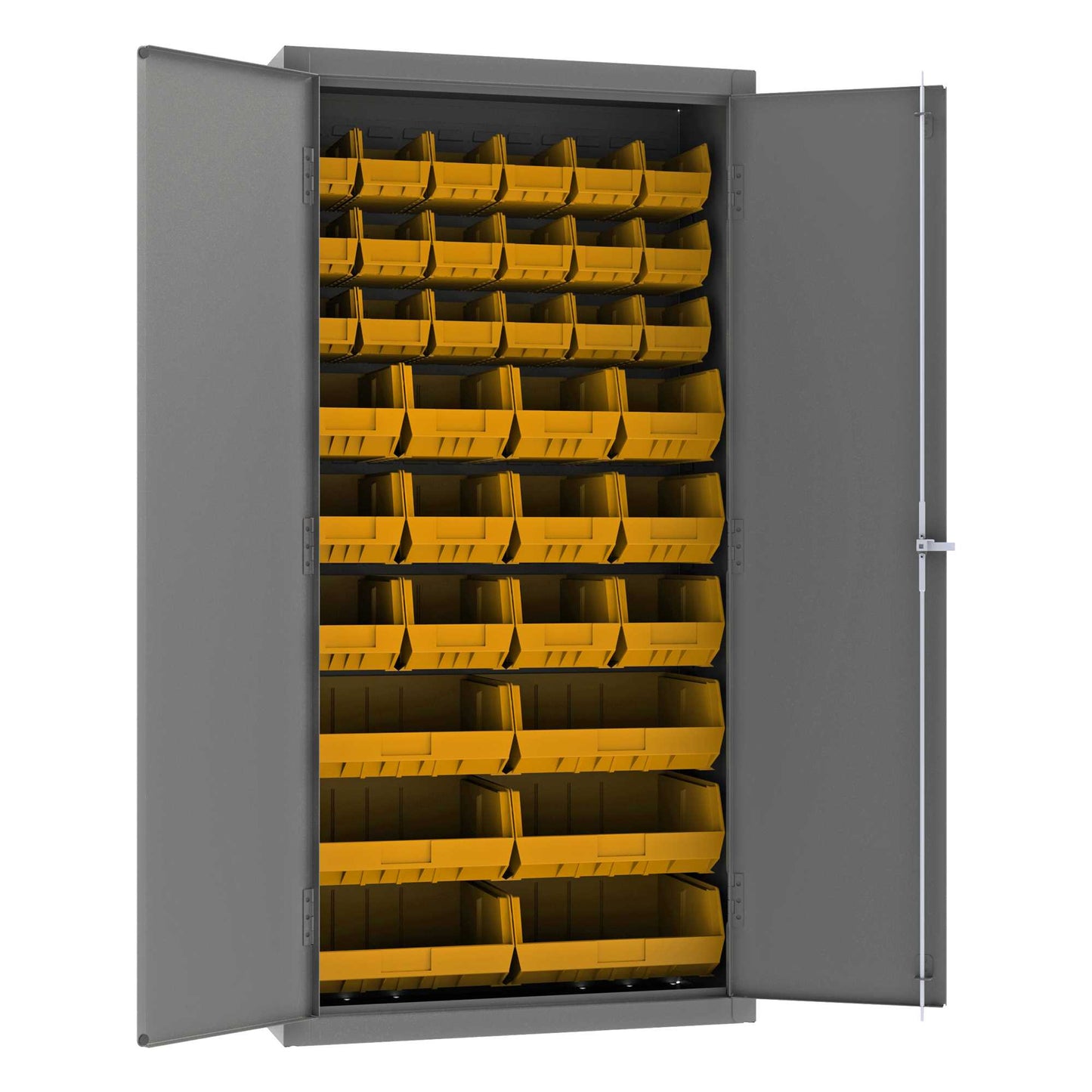 Durham 3602-BLP-36-95 CABINET, 14 GAUGE, 36 YELLOW BINS , 36 X 18 X 72