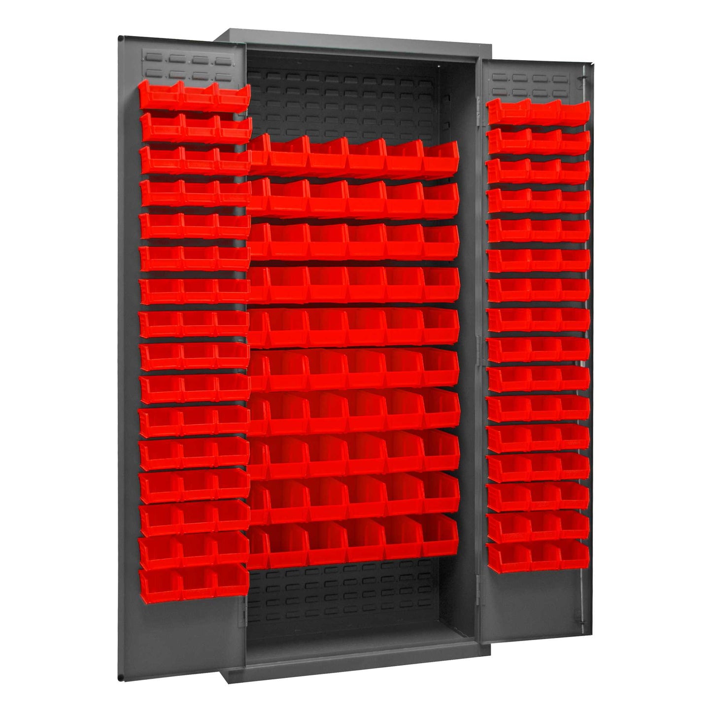 Durham 3603-156B-1795 CABINET, 14 GAUGE, 156 RED BINS , 36 X 18 X 84