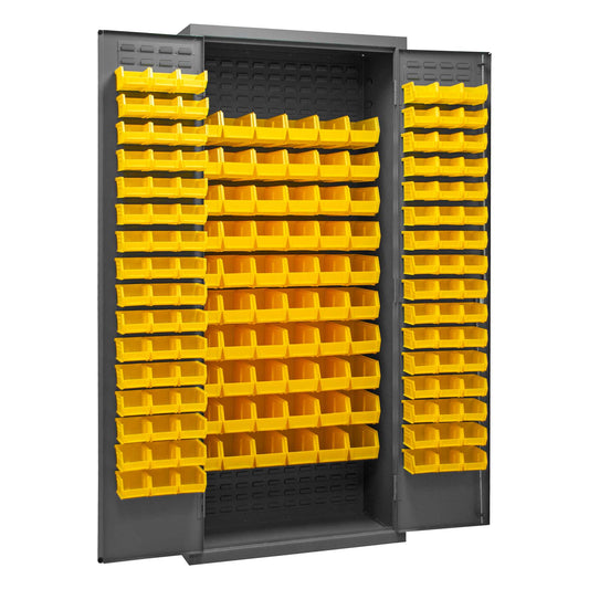 Durham 3603-156B-95 CABINET, 14 GAUGE, 156 YELLOW BINS , 36 X 18 X 84