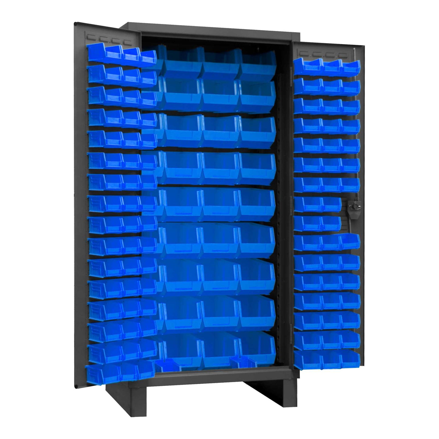 Durham 3702-132-5295 CABINET, 14 GAUGE, 132 BLUE BINS , 36 X 24 X 78