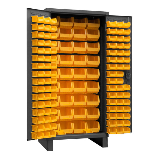 Durham 3702-132-95 CABINET, 14 GAUGE, 132 YELLOW BINS , 36 X 24 X 78