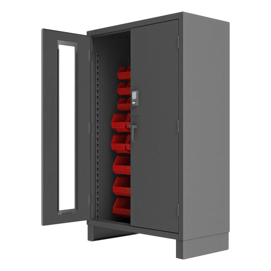 Durham 3703CXC-42B-1795 ACCESS CONTROL CABINET, 14 GAUGE, 42 RED BINS , 48 X 24 X 78