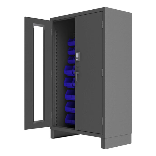 Durham 3703CXC-42B-5295 ACCESS CONTROL CABINET, 14 GAUGE, 42 BLUE BINS , 48 X 24 X 78