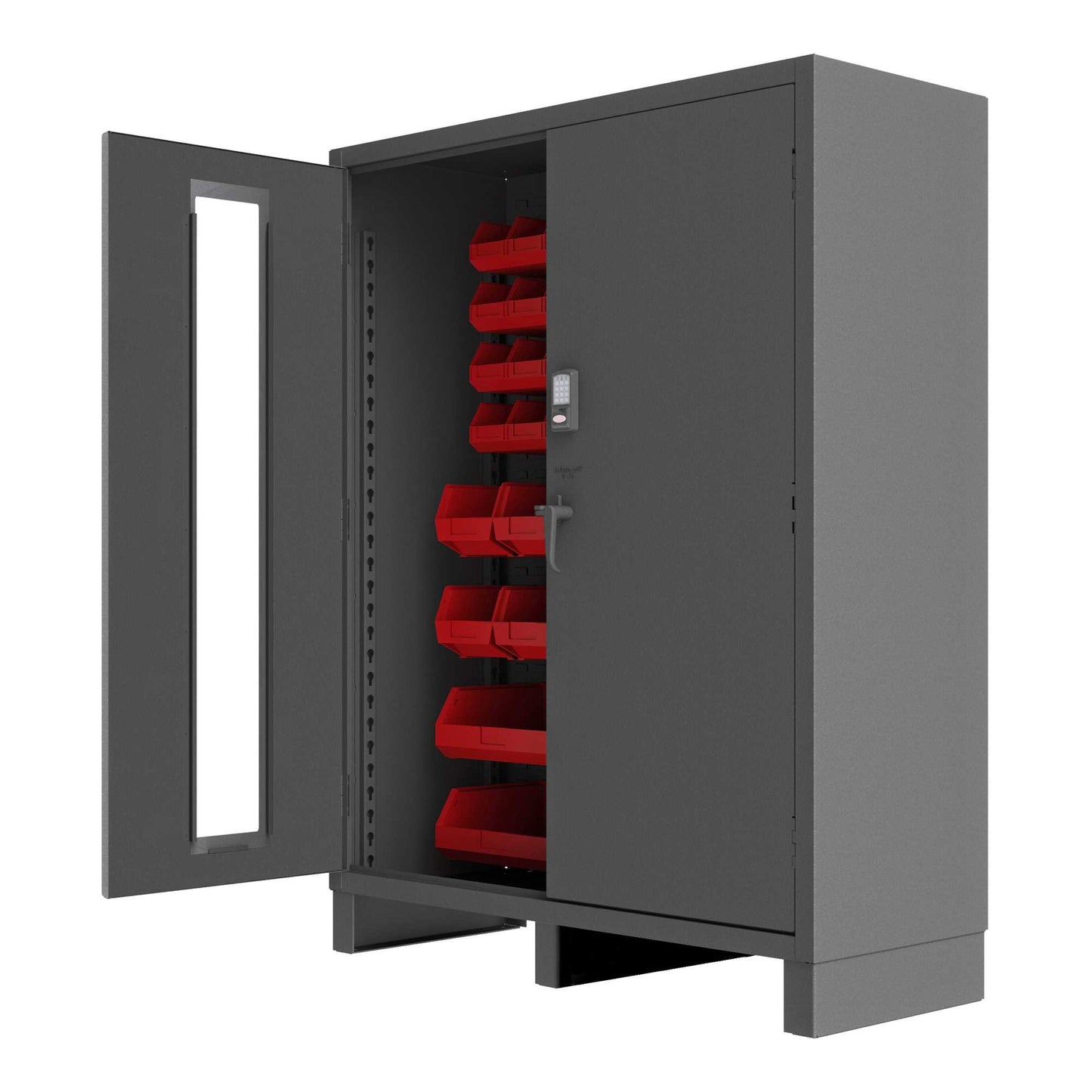 Durham 3704CXC-54B-1795 ACCESS CONTROL CABINET, 14 GAUGE, 54 RED BINS , 60 X 24 X 78