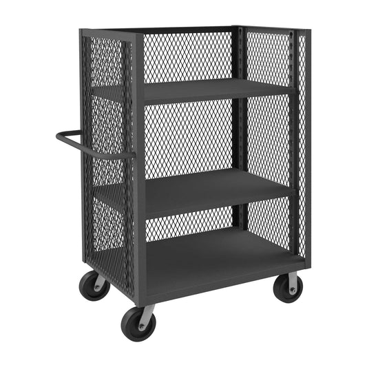 Durham 3ST-EX2436-2AS-95 3 SIDED MESH TRUCK, 2 ADJUSTABLE SHELVES, 24 X 36