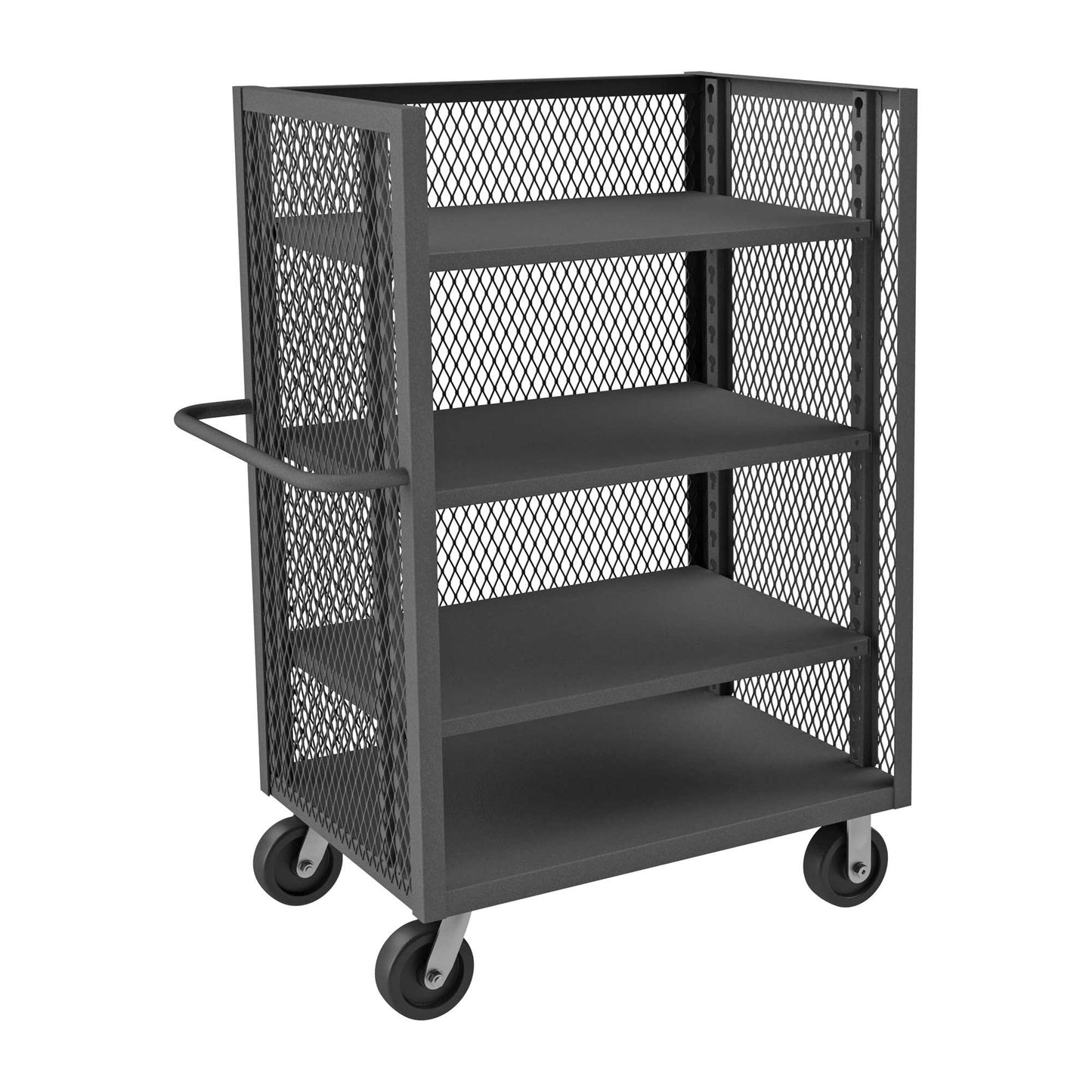 Durham 3ST-EX2436-3AS-95 3 SIDED MESH TRUCK, 3 ADJUSTABLE SHELVES, 24 X 36