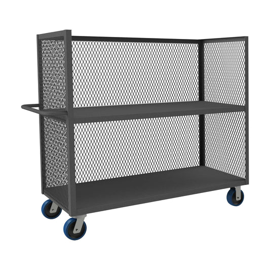 Durham 3ST-EX2460-2-6PU-95 3 SIDED MESH TRUCK, 2 SHELVES, 24 X 60