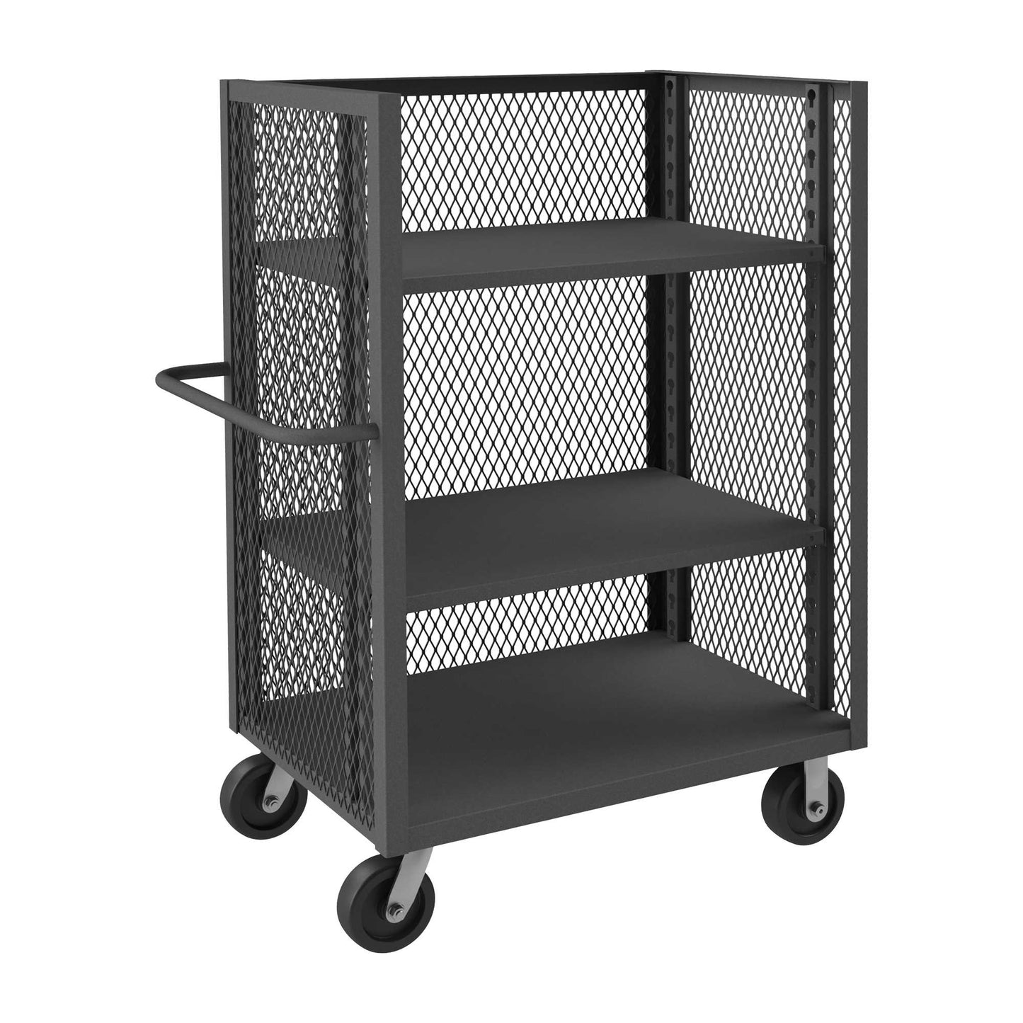 Durham 3ST-EX3048-2AS-95 3 SIDED MESH TRUCK, 2 ADJUSTABLE SHELVES, 30 X 48