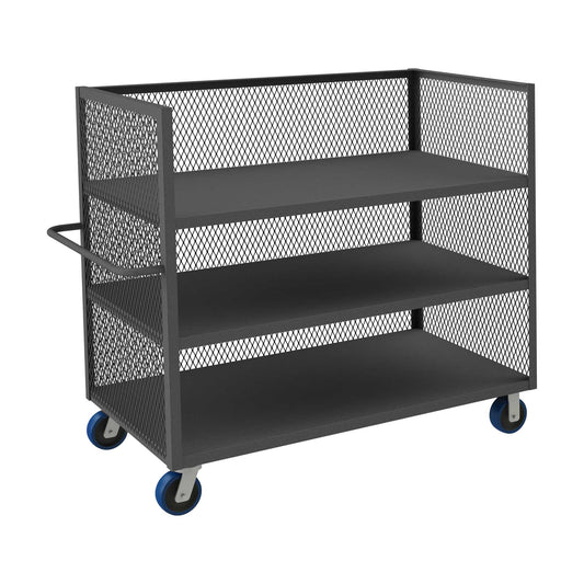 Durham 3ST-EX3060-3-6PU-95 3 SIDED MESH TRUCK, 3 FIXED SHELVES, 30 X 60