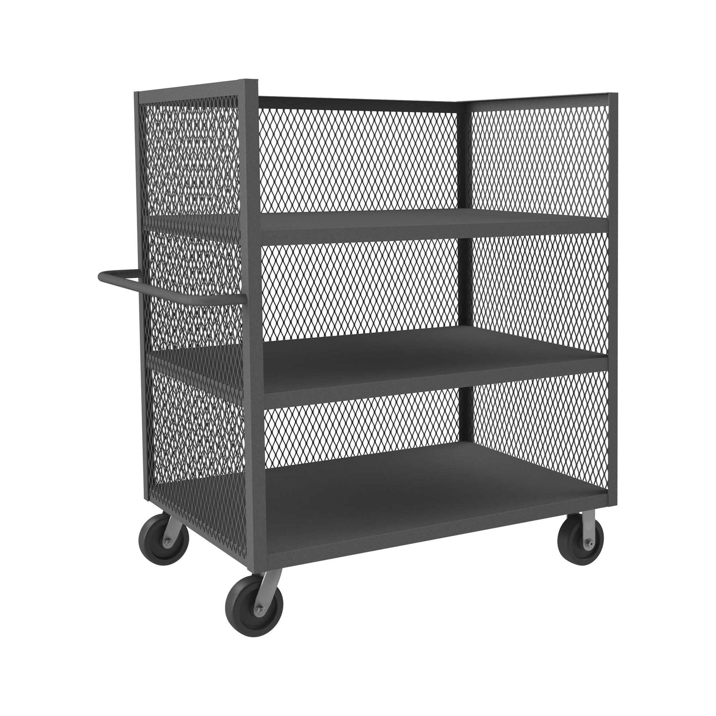 Durham 3ST-EX3648-3-95 3 SIDED MESH TRUCK, 3 FIXED SHELVES, 36 X 48