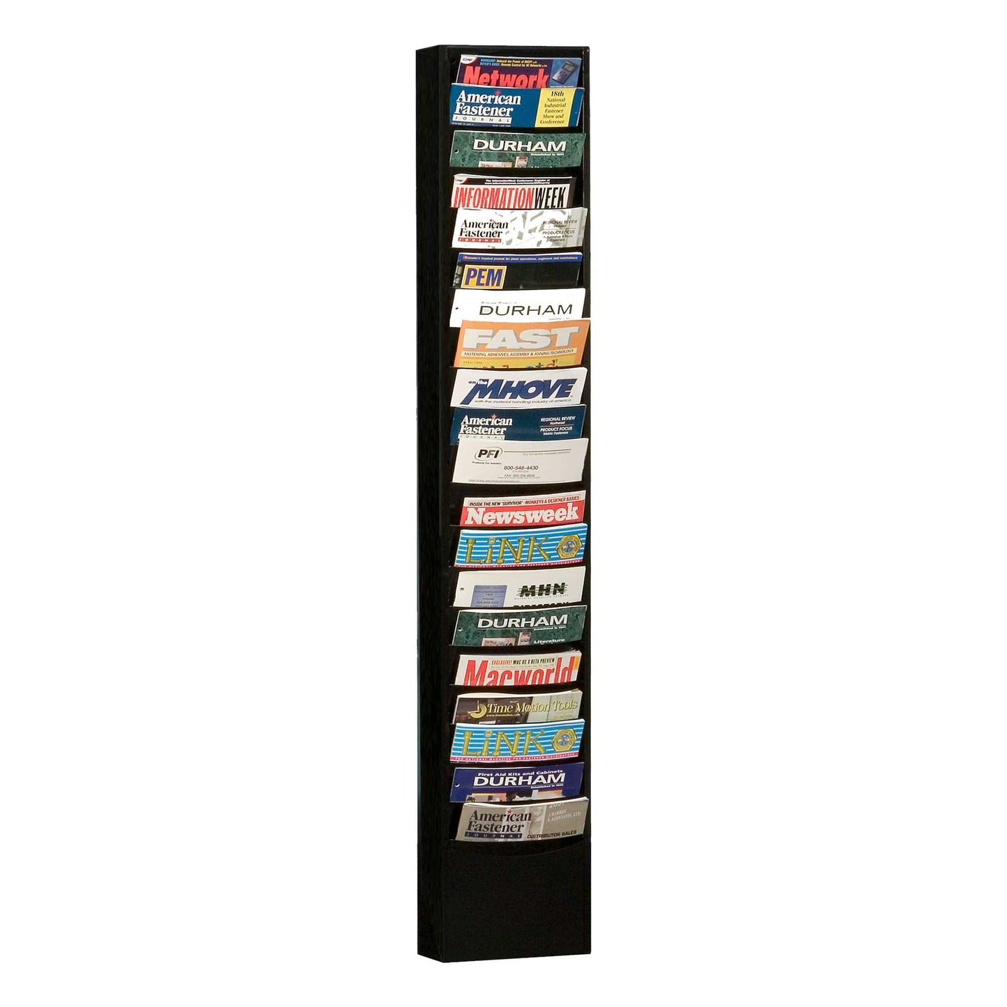 Durham 400-08 LITERATURE RACK, 20 POCKETS, BLACK