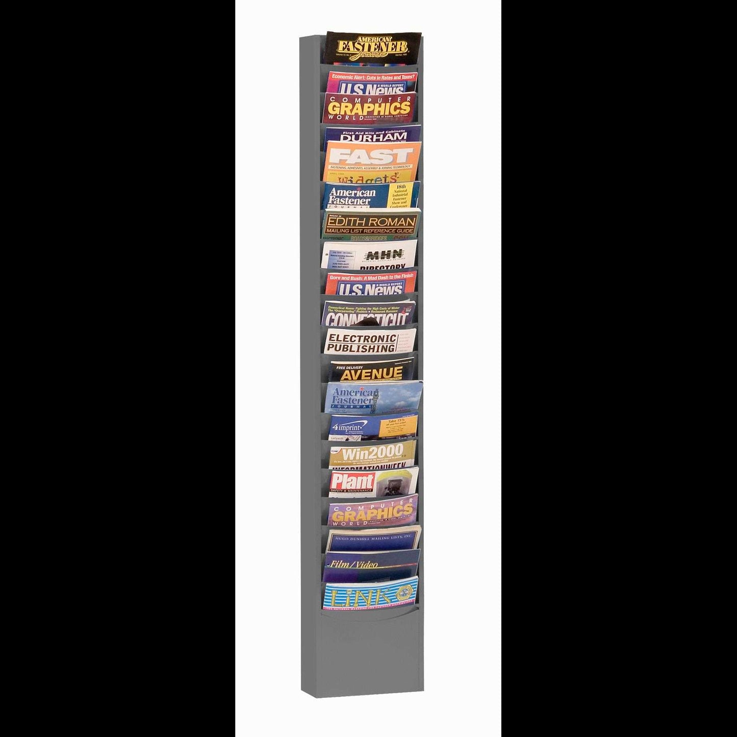 Durham 400-95 LITERATURE RACK, 20 POCKETS, GRAY