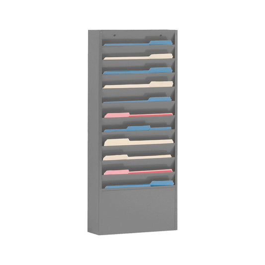 Durham 406-95 LITERATURE RACK, 10 LARGE POCKETS, GRAY