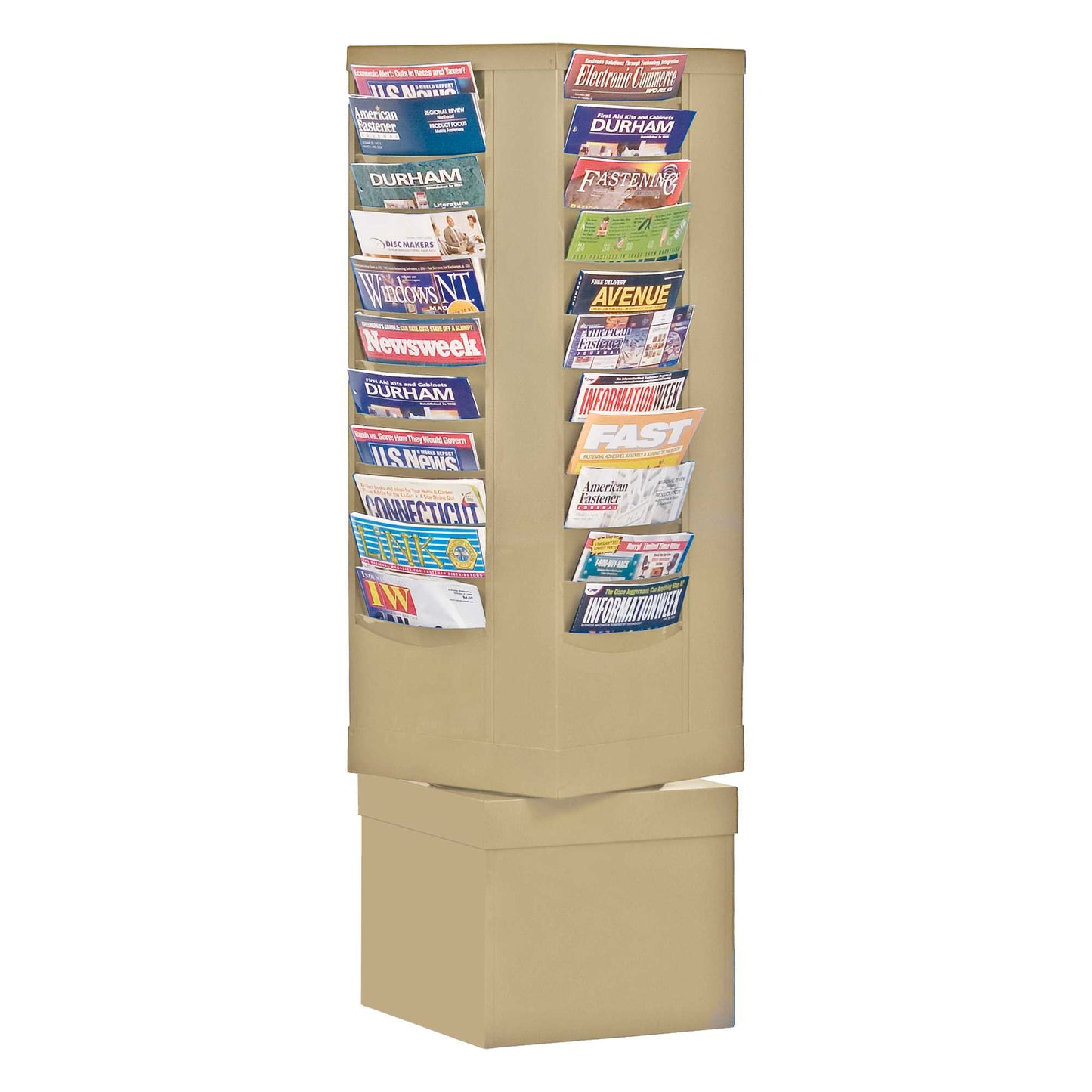 Durham 410-75 ROTARY LIT RACK, 44 OPENINGS, TAN