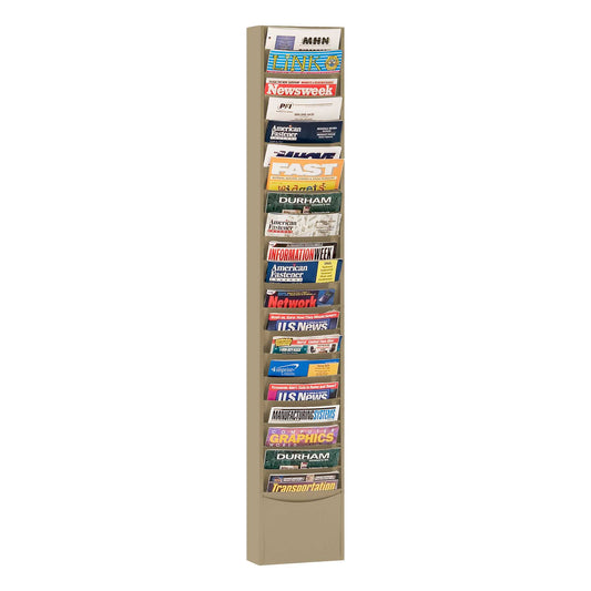 Durham 411-75 LITERATURE RACK, 20 LARGE POCKETS, TAN