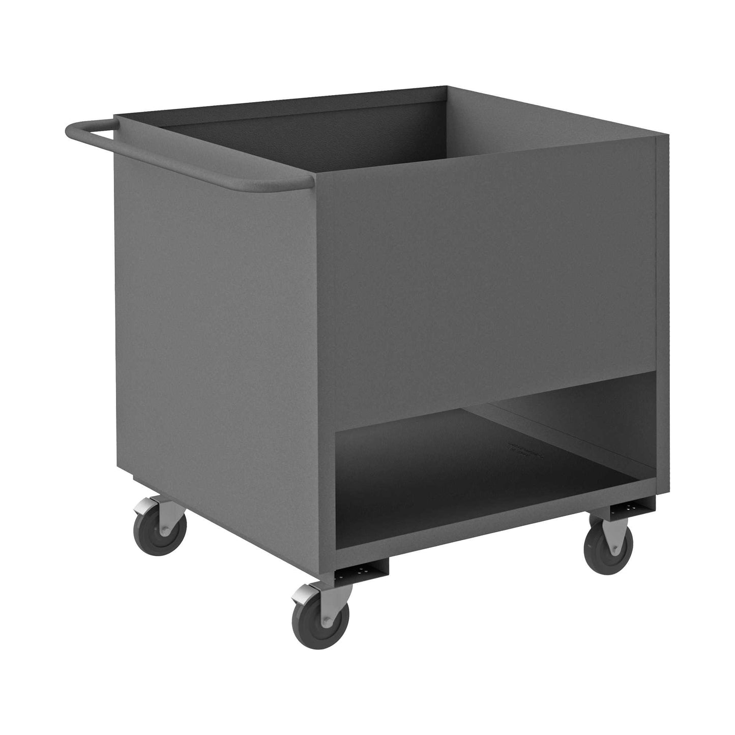 Durham 4SLT-3036-5PO-95 4 SIDED, SOLID, LOW DECK TRUCK, 2 SHELVES, 36 X 30