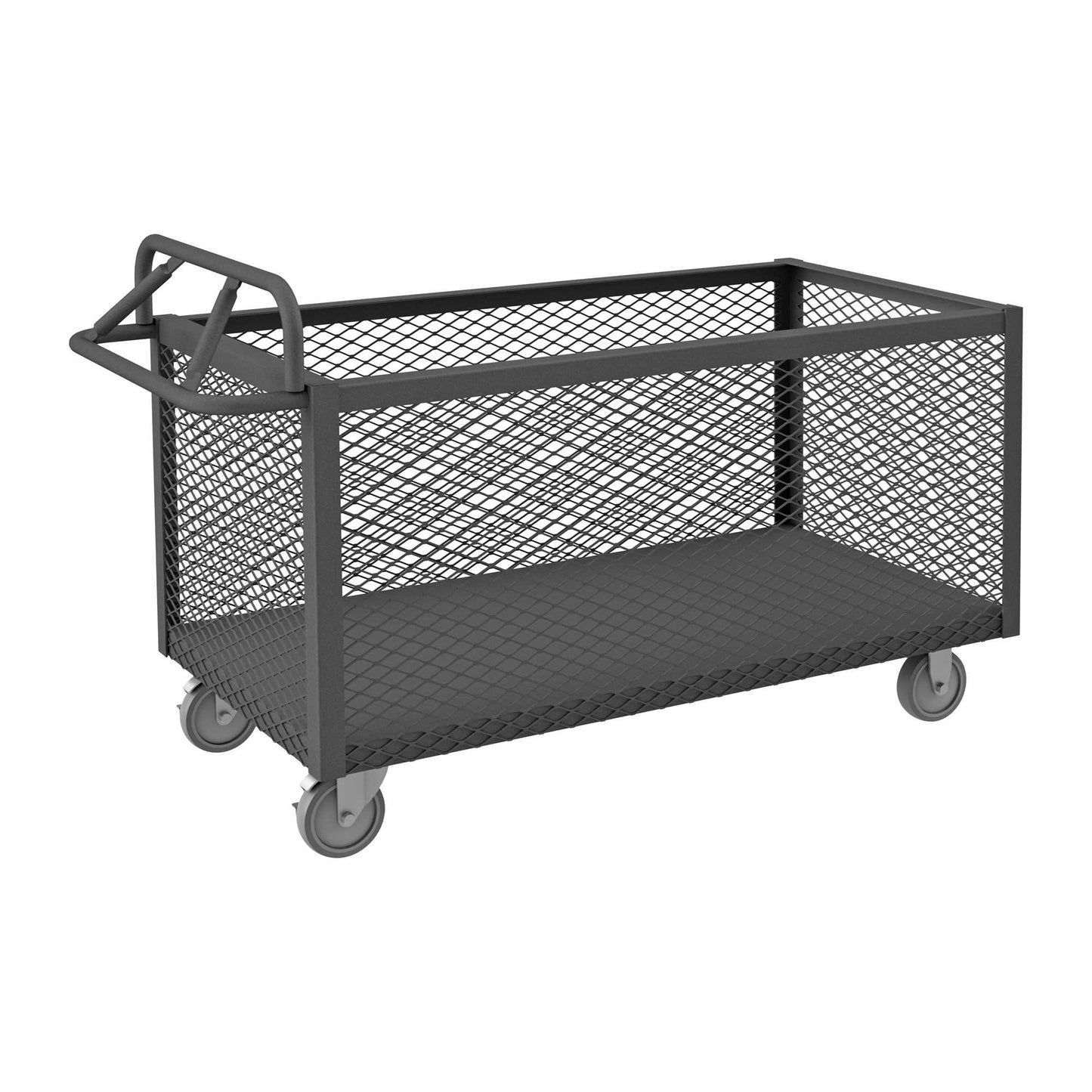 Durham 4STE-EX-2448-5PU-95 4 SIDED MESH BOX TRUCK, ERGONOMIC HANDLE, 48 X 24