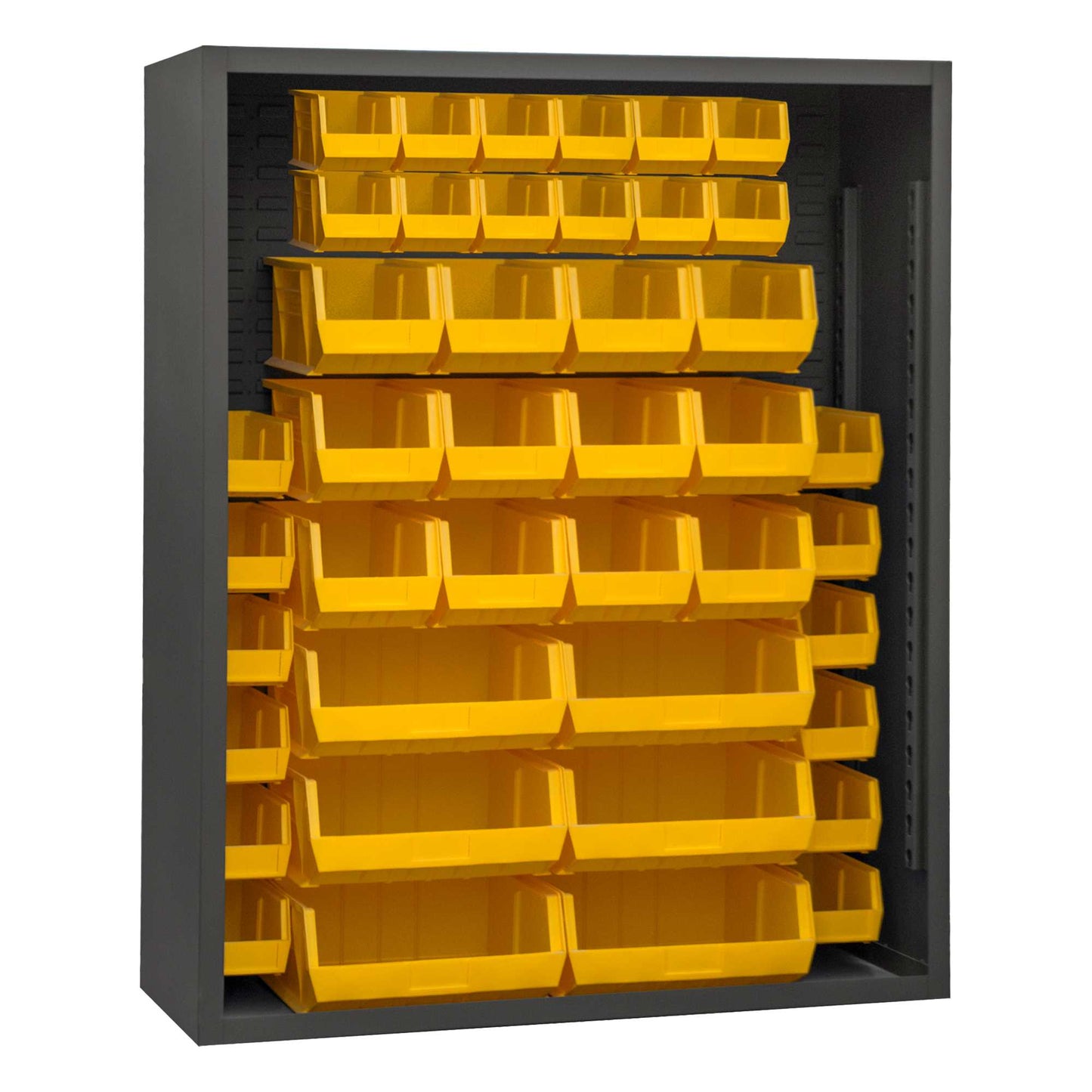 Durham 5007-42-95 ENCLOSED SHELVING, 12 GAUGE, 42 YELLOW BINS , 48 X 18 X 72