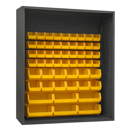 Durham 5019-54-95 ENCLOSED SHELVING, 12 GAUGE, 54 YELLOW BINS , 60 X 24 X 72