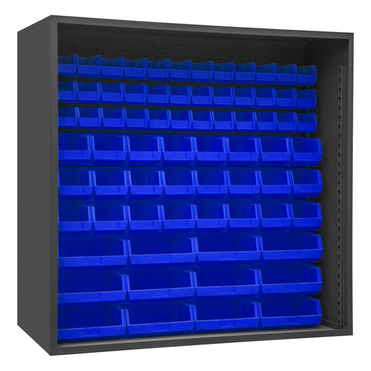 Durham 5023-72-5295 ENCLOSED SHELVING, 12 GAUGE, 72 BLUE BINS , 72 X 24 X 72