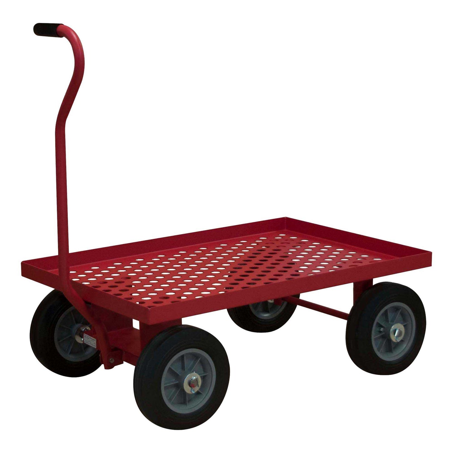 Durham 5WTP-2436-LU-10PN-17T 5TH WHEEL PLATFORM TRUCK, PERFORATED DECK, LIPS UP, RED, 24 X 38-5/16 X 38-1/4