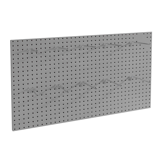 Durham 915-95 PEGBOARD PANEL, (10) 8³ HOOKS INCLUDED, WALL MOUNTABLE, GRAY