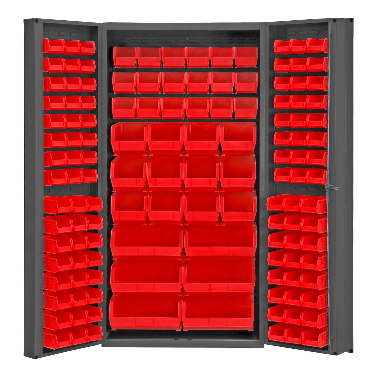 Durham DC-BDLP-132-1795 CABINET, 14 GAUGE, 132 RED BINS , 36 X 24 X 72