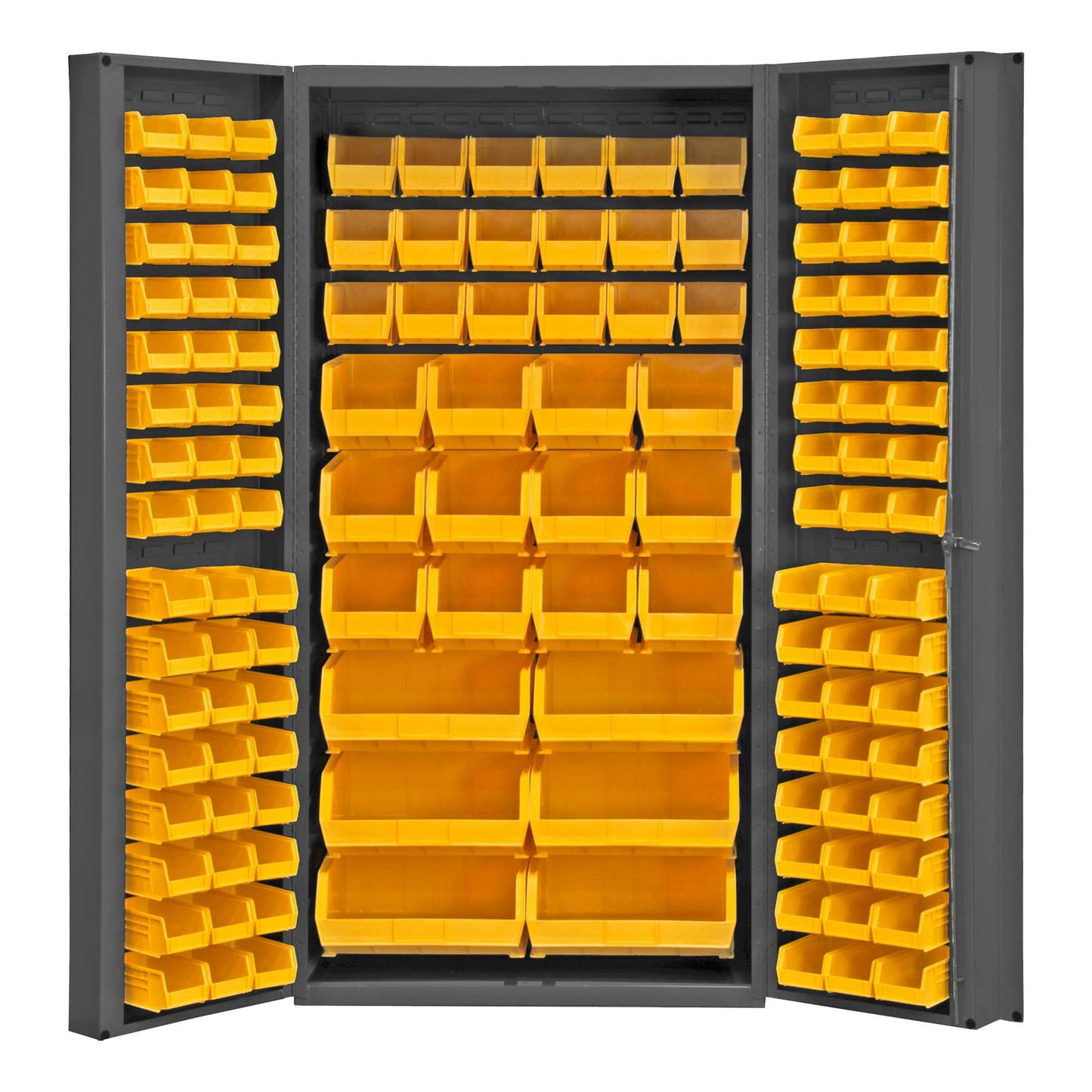 Durham DC-BDLP-132-95 CABINET, 14 GAUGE, 132 YELLOW BINS , 36 X 24 X 72