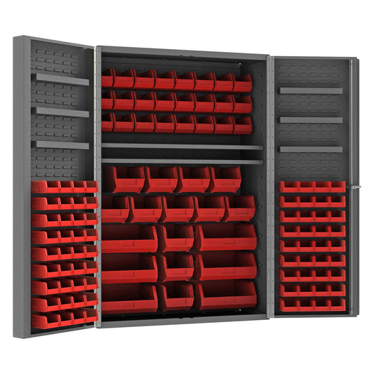 Durham DC48-114-6DS-1795 CABINET, 14 GAUGE, 6 DOOR TRAYS, 114 RED BIN , 48 X 24 X 72