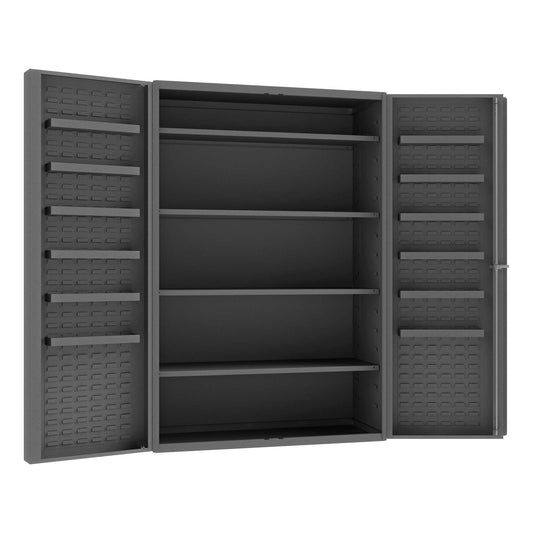 Durham DC48-4S12DS-95 CABINET, 14 GAUGE, 4 SHELVES, 12 DOOR TRAYS , 48 X 24 X 72