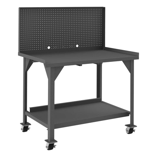 Durham DWBM-3048-BE-PB-95 MOBILE WORKBENCH, PEGBOARD RISER, 48 X 30 X 62