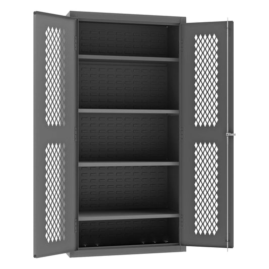 Durham EMDC-361872-95 VENTILATED SHELVES CABINET, 14 GAUGE, 4 SHELVES , 36 X 18 X 72