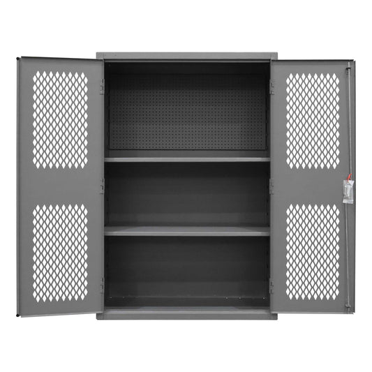 Durham EMDC-482472-PB-2S-95 VENTILATED PEGBOARD CABINET, 14 GAUGE, 2 SHELVES , 48 X 24 X 72