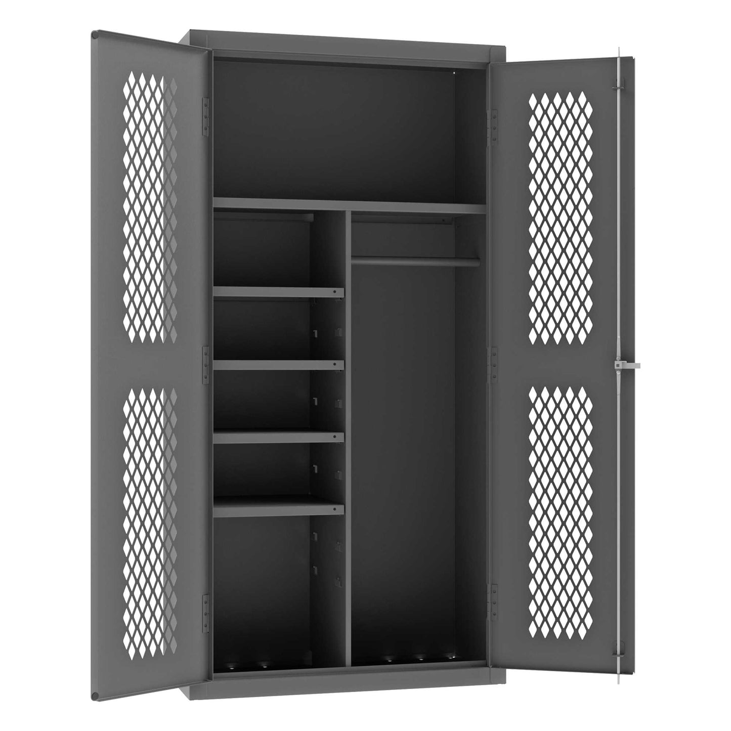 Durham EMDCJC-361872-4S-95 VENTILATED SHELVES CABINET, 14 GAUGE, 5 SHELVES , 36 X 18 X 72