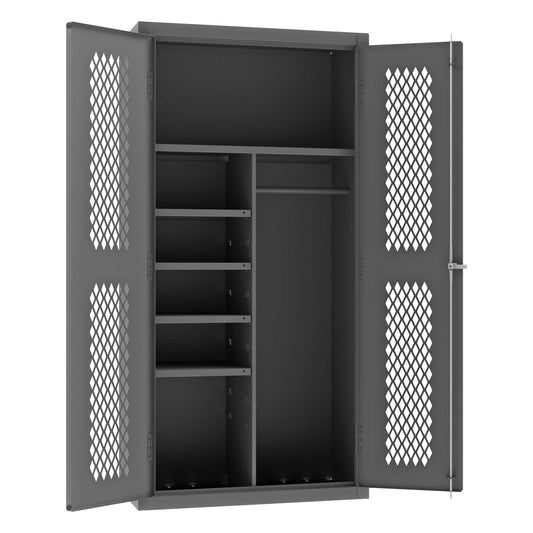 Durham EMDCJC-361872-4S-95 VENTILATED SHELVES CABINET, 14 GAUGE, 5 SHELVES , 36 X 18 X 72