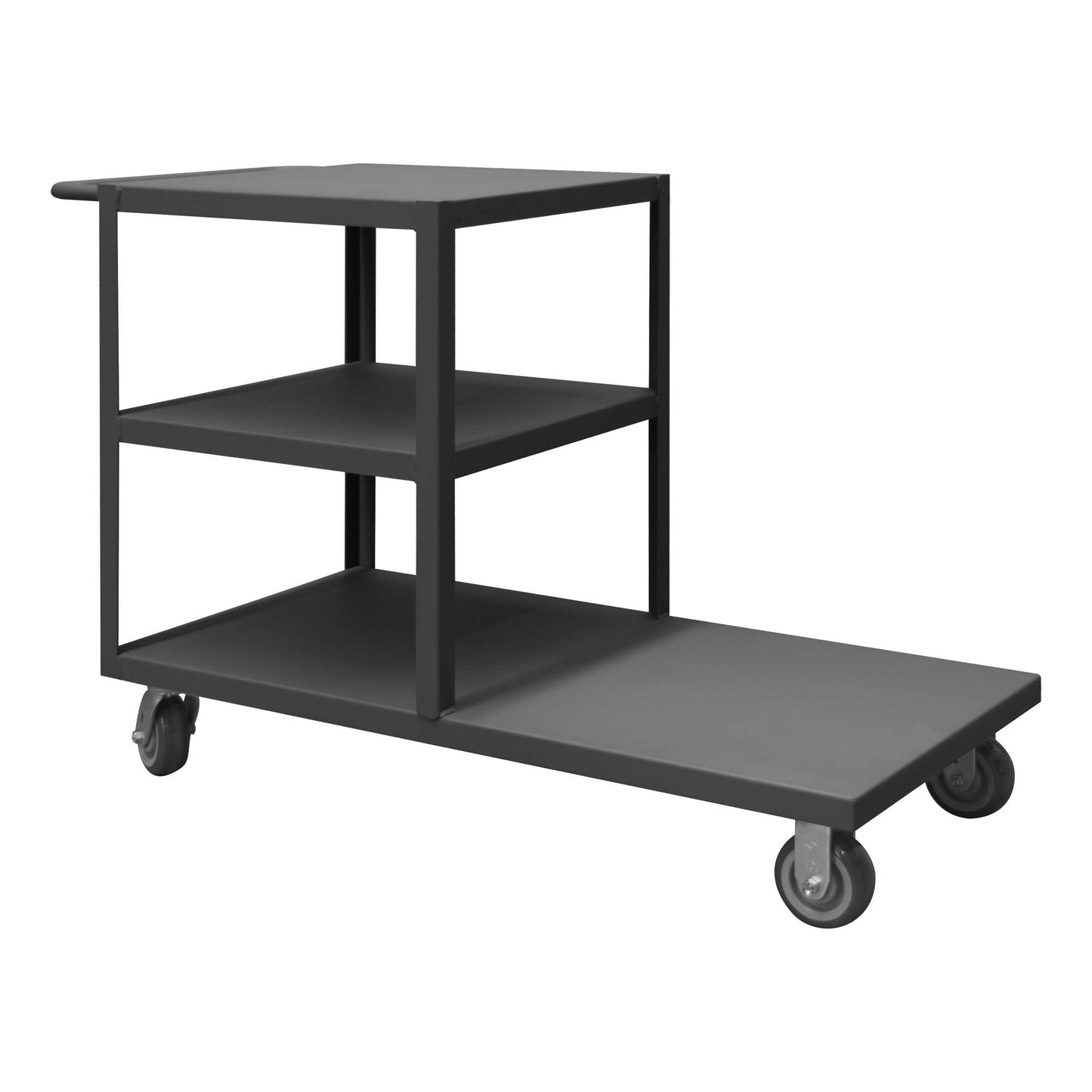 Durham EPT3S24485PU95 PLATFORM TRUCK, 3 SIDED, 1200 LBS. CAPACITY, 24 X 24, 48 BOTTOM SHELF