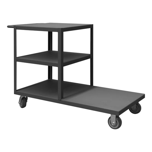 Durham EPT3S30605PU95 PLATFORM TRUCK, 3 SIDED, 1200 LBS. CAPACITY, 30 X 30, 60 BOTTOM SHELF