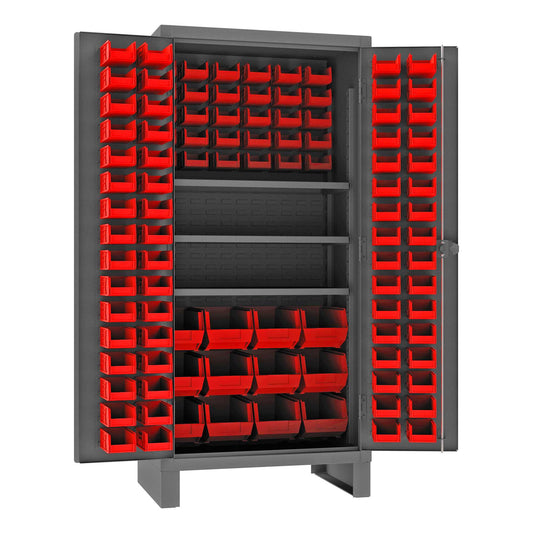 Durham HDC36-108-3S1795 CABINET, 12 GAUGE, 3 SHELVES, 108 RED BIN , 36 X 24 X 78