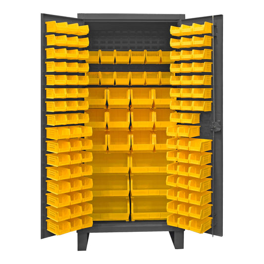 Durham HDC36-126-95 CABINET, 12 GAUGE, 126 YELLOW BINS , 36 X 24 X 78