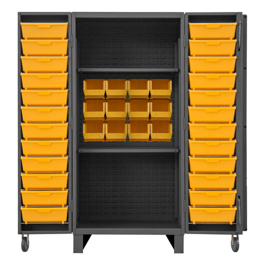 Durham HDC36-24DC24TB2S95 CABINET, 12 GAUGE, 2 SHELVES, 36 BINS , 36 X 36 X 78