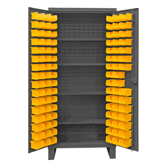 Durham HDC36-96-4S95 CABINET, 12 GAUGE, 4 SHELVES, 96 YELLOW BINS , 36 X 24 X 78