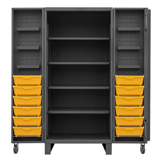 Durham HDC36-DC12TB4S95 CABINET, 12 GAUGE, 4 SHELVES, 6 DOOR TRAYS, 12 TILT BINS , 36 X 36 X 78