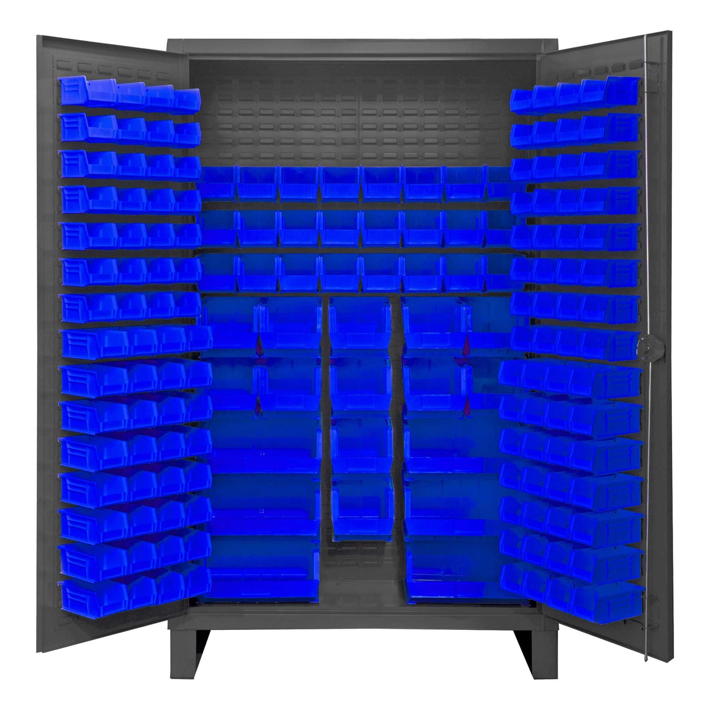 Durham HDC48-162-5295 CABINET, 12 GAUGE, 162 BLUE BINS , 48 X 24 X 78