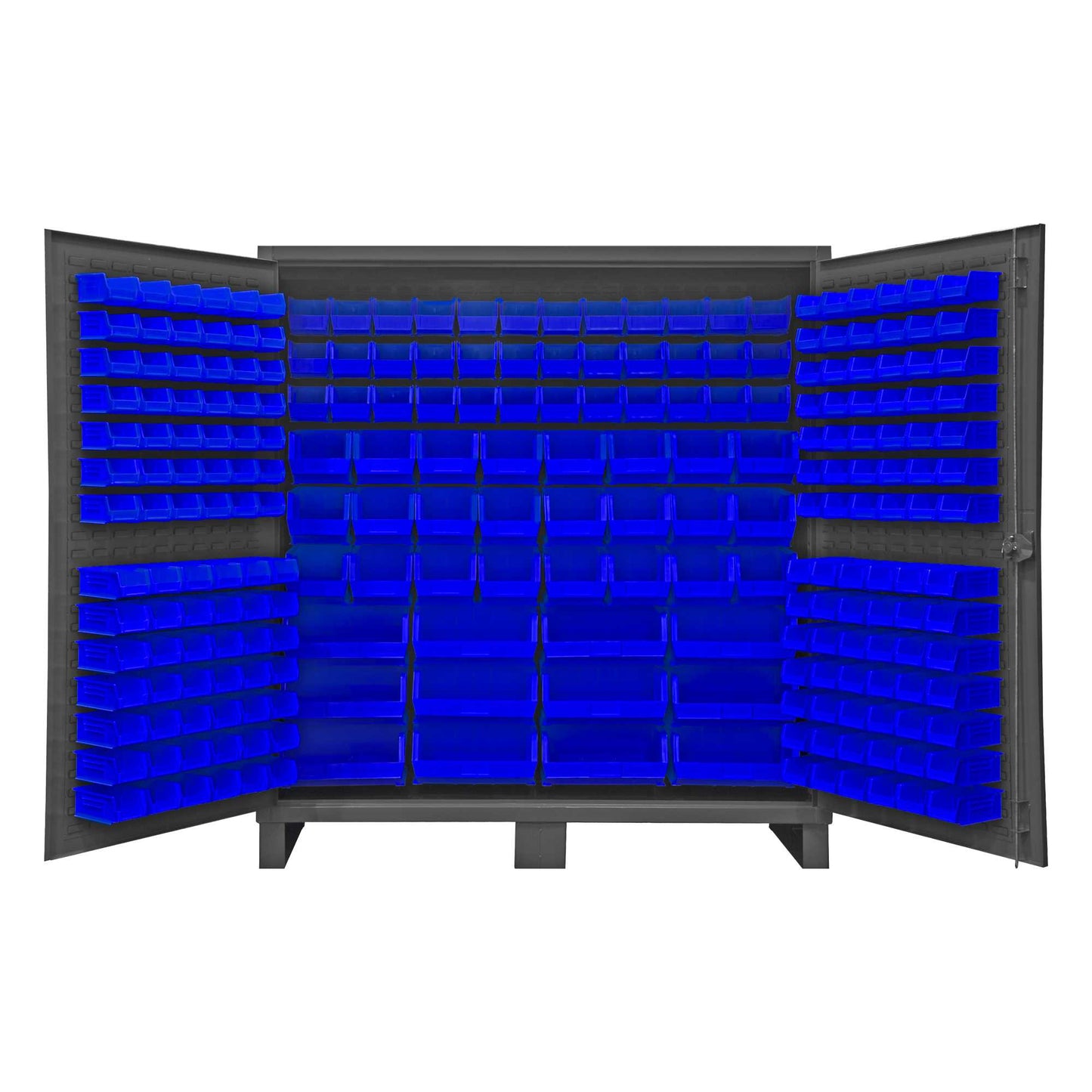 Durham HDC72-240-5295 CABINET, 12 GAUGE, 240 BLUE BINS , 72 X 24 X 78