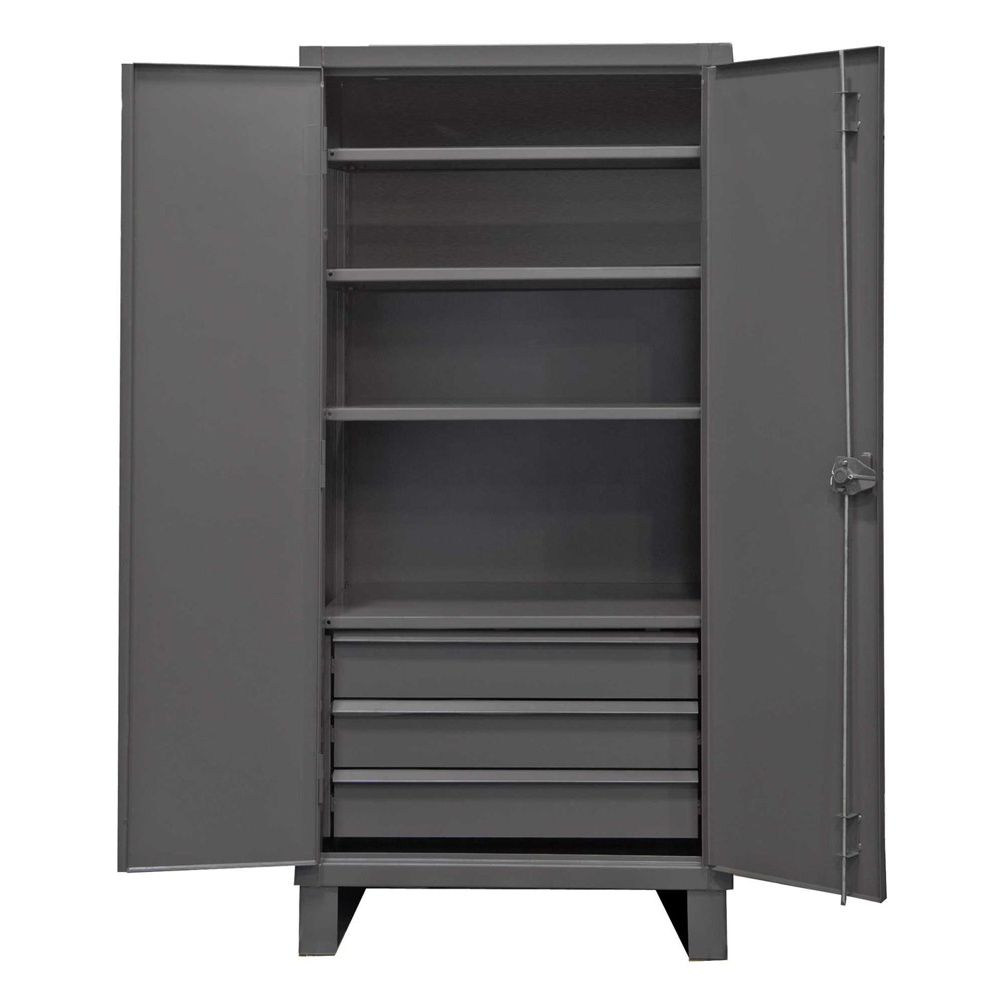 Durham HDCD243678-3B95 CABINET, 12 GAUGE, 4 SHELVES, 3 DRAWERS , 36 X 24 X 78