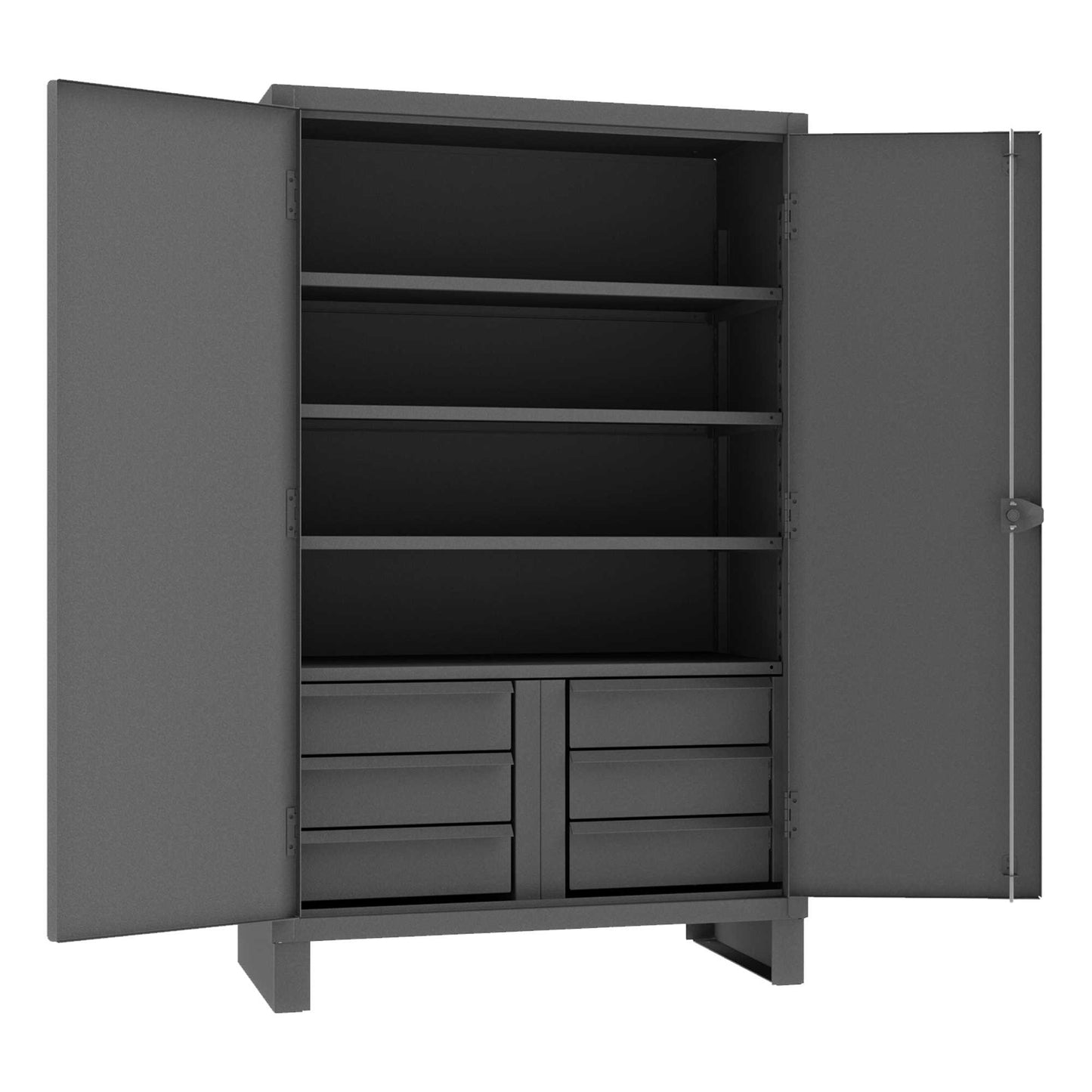 Durham HDCD244878-6B95 CABINET, 12 GAUGE, 4 SHELVES, 6 DRAWERS , 48 X 24 X 78