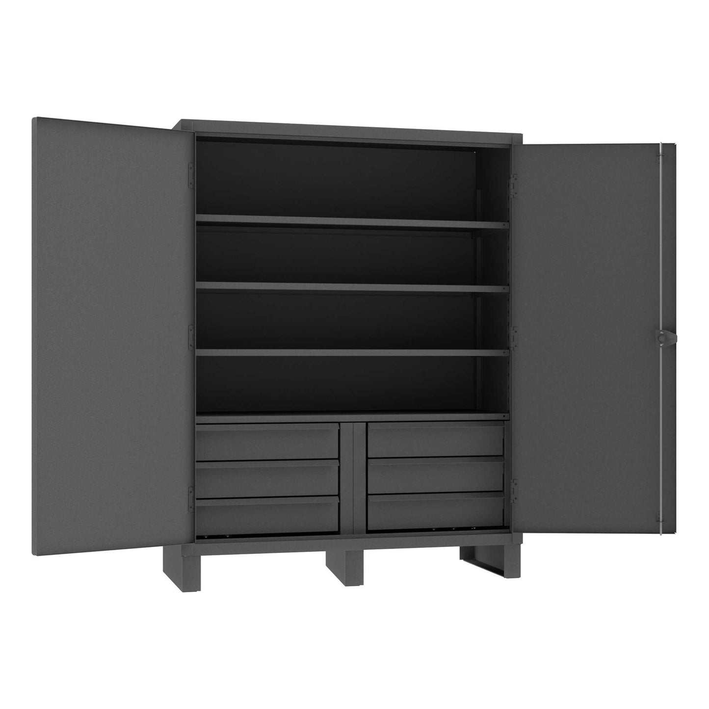 Durham HDCD246078-6B95 CABINET, 12 GAUGE, 4 SHELVES, 6 DRAWERS , 60 X 24 X 78