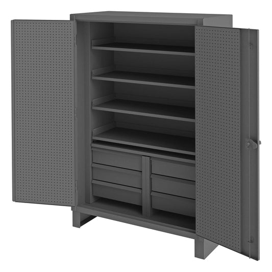 Durham HDCDP244878-4SS6B95 CABINET, 12 GAUGE, 4 SHELVES, 6 DRAWERS , 48 X 24 X 78