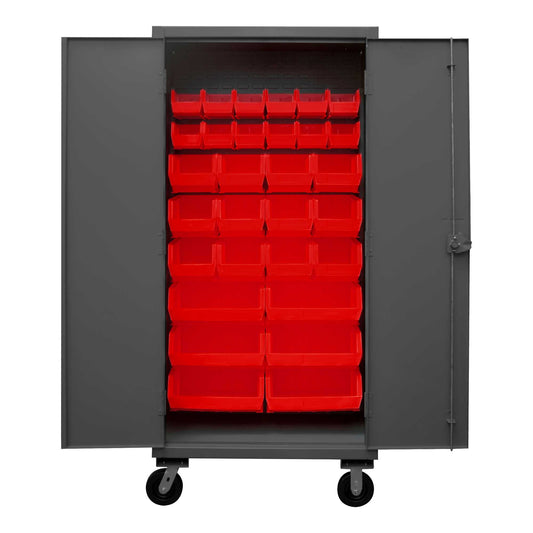 Durham HDCM36-30-1795 MOBILE CABINET, 12 GAUGE, 30 RED BINS , 36 X 24 X 81